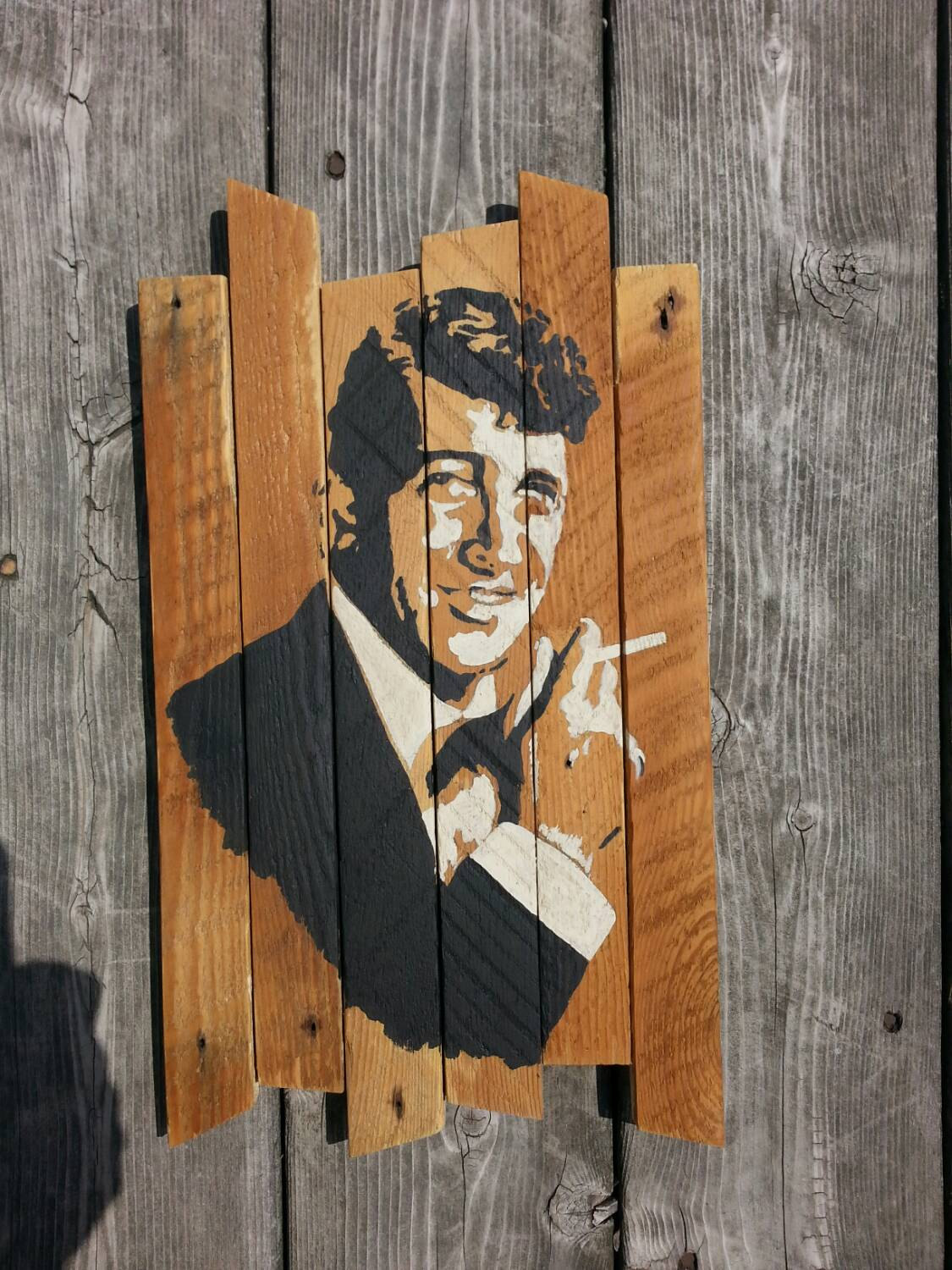 1125x1500 Dean Martin Painting On Reclaimed Wood - Dean Martin Painting