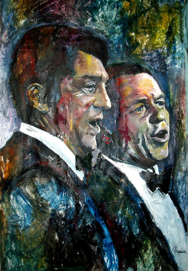 627x900 Frank Sinatra And Dean Martin Painting By Marcelo Neira - Dean Martin Painting