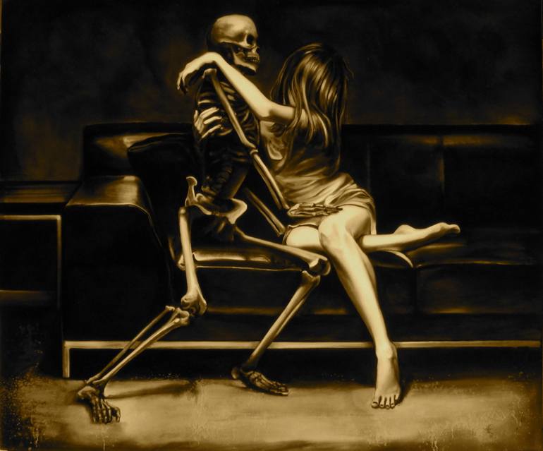 770x639 Saatchi Art Death And The Maiden Painting By Edward Walton Wilcox - Death And The Maiden Painting