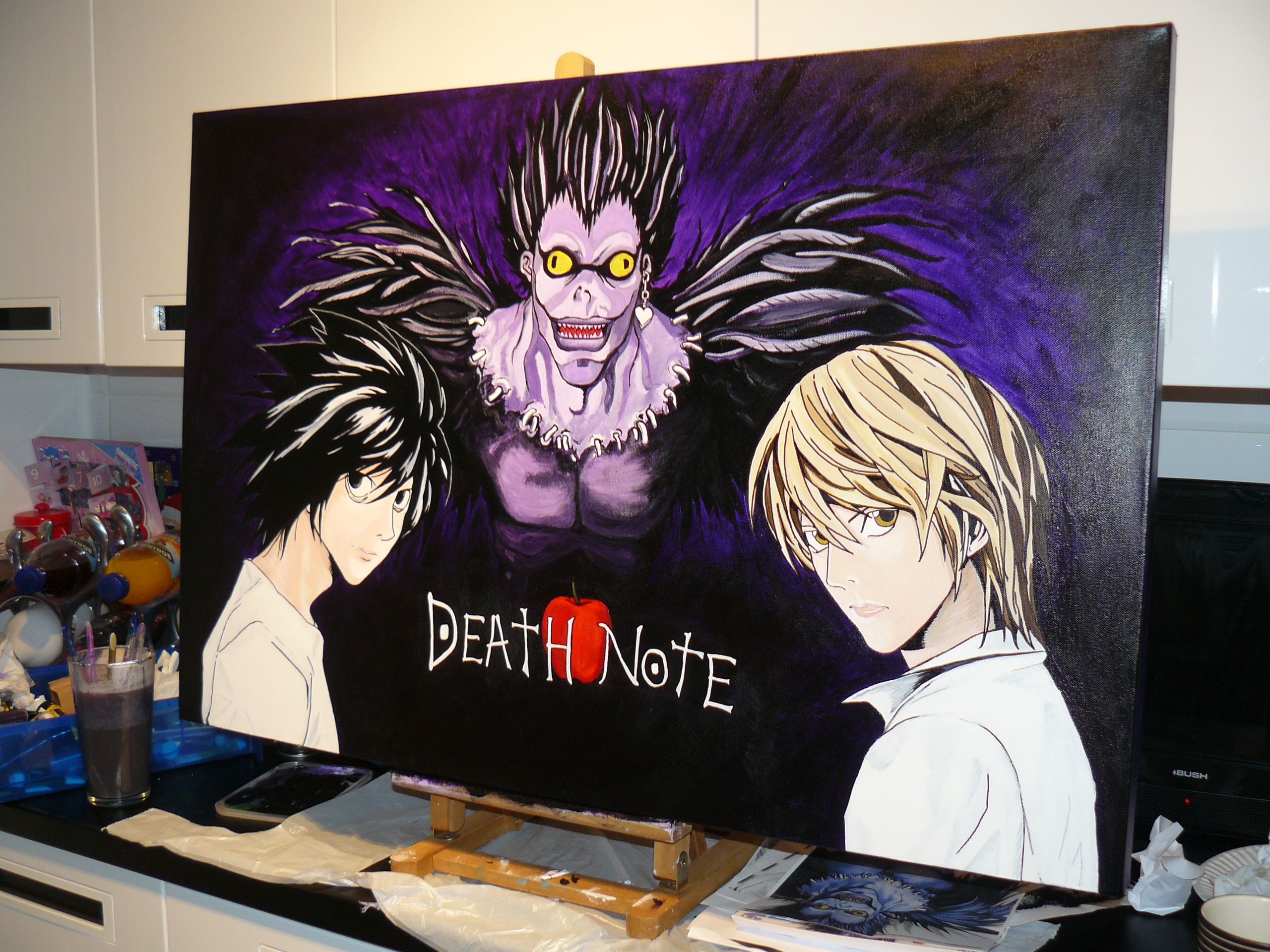 2560x1920 Death Note Painting In Progress 7 My Handmade Creations - Death Note Painting