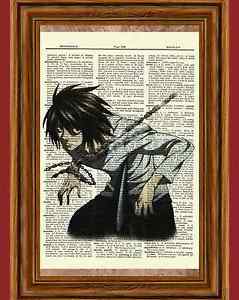 239x300 L Death Note Anime Dictionary Art Print Poster Picture Japanese - Death Note Painting