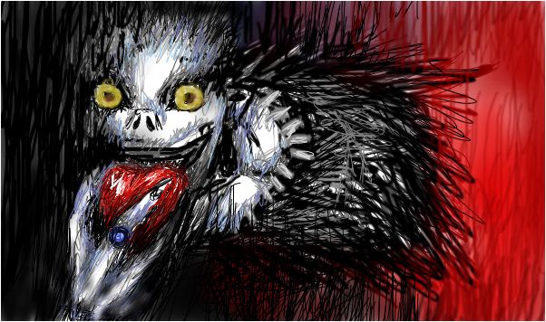 602x356 Death Note Riuk By Oblivion431 - Death Note Painting