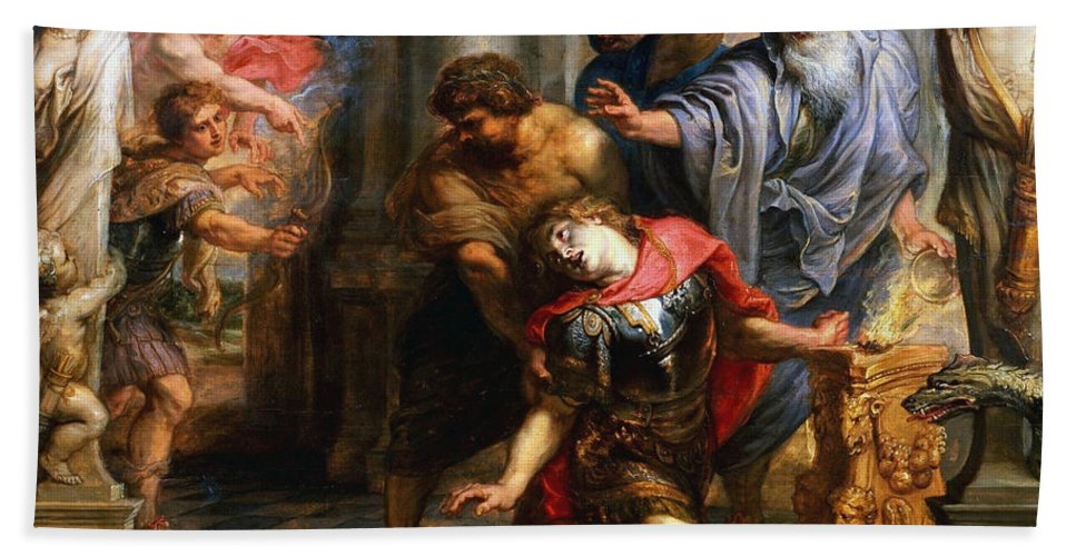 967x500 The Death Of Achilles Bath Towel For Sale By Peter Paul Rubens - Death Of Achilles Painting