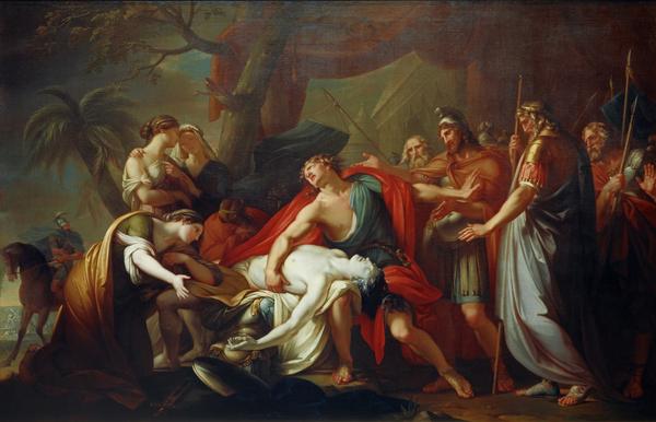 600x386 Achilles Lamenting The Death Patroclus National Galleries - Death Of Achilles Painting