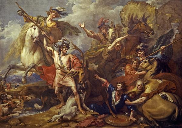 600x422 Alexander Iii Of Scotland Rescued From Fury Of A Stag By - Death Of Achilles Painting