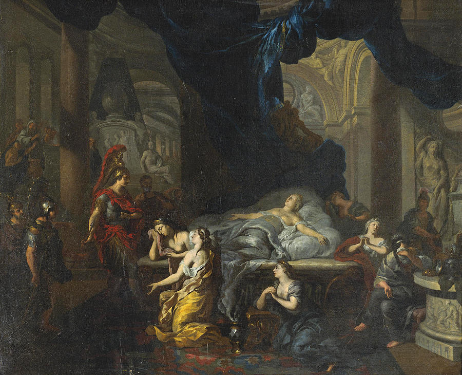 900x730 Death Of Cleopatra Painting By Attributed To Ottmar Elliger - Death Of Cleopatra Painting