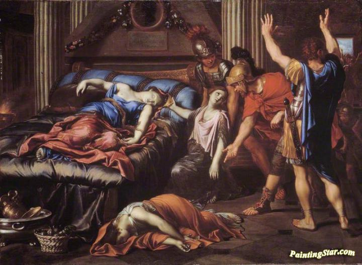 720x526 The Death Of Cleopatra Artwork By Pierre Mignard Oil Painting - Death Of Cleopatra Painting