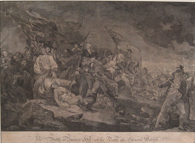 760x558 Antique Prints Blog A Puzzling Bunker Hill Print - Death Of General Warren At Bunker Hill Painting
