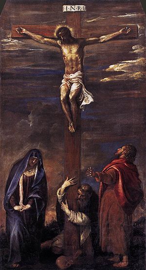 300x555 Crucifixion (Titian) - Death Of Jesus Painting