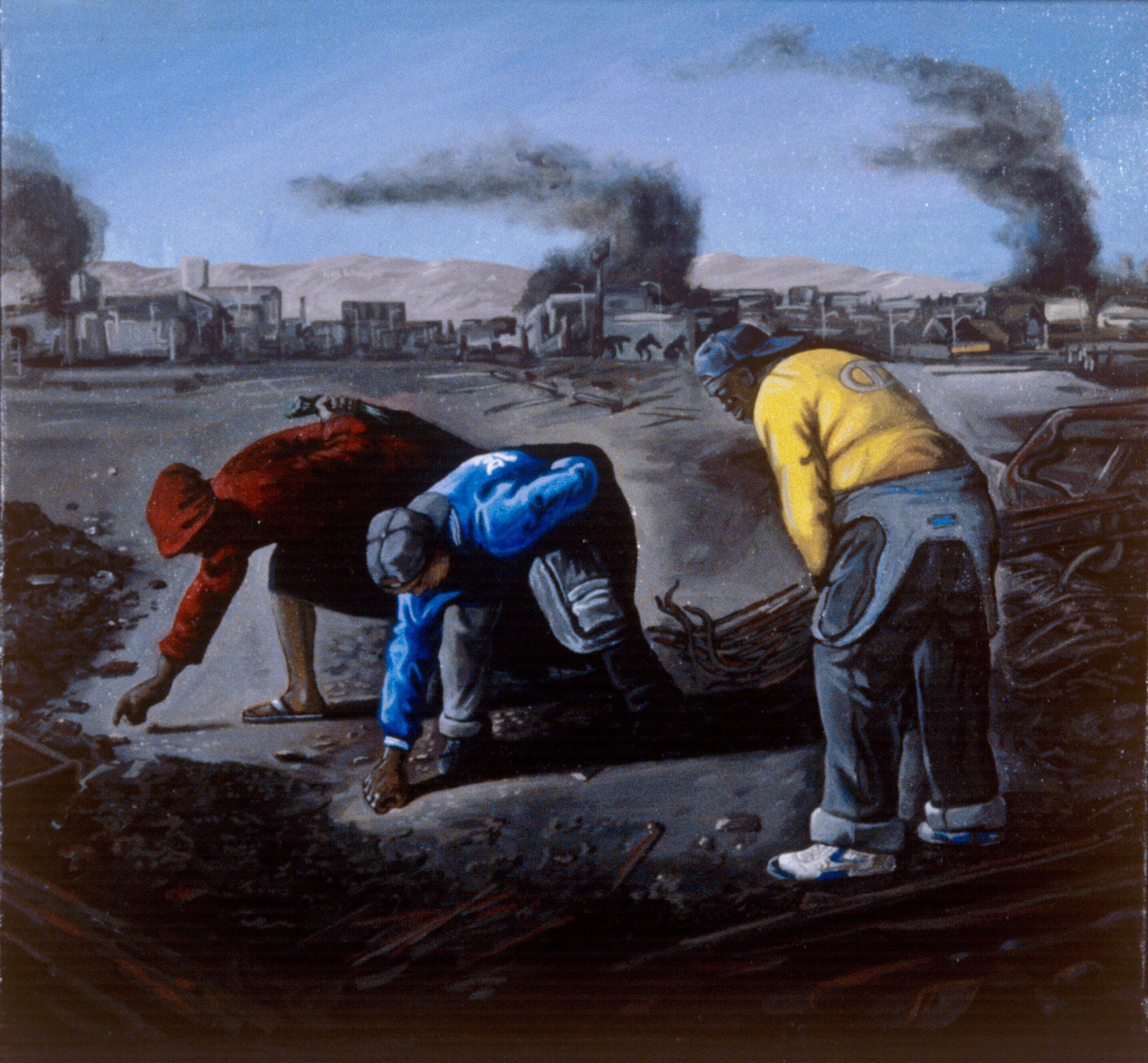 2877x2664 History Paintings Sandow Birk - Death Of Manuel Painting