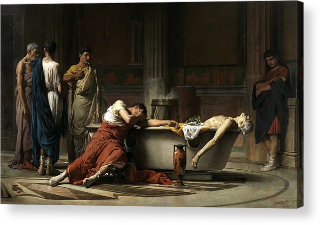 642x452 The Death Of Seneca Acrylic Print By Manuel Dominguez Sanchez - Death Of Manuel Painting