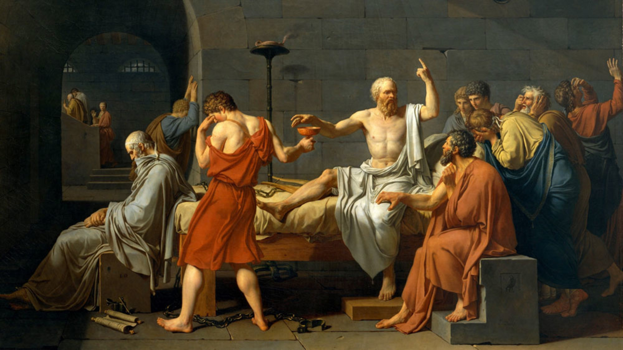 2000x1126 Can Philosophy And Morals Be Transmitted Through A Painting - Death Of Socrates Painting
