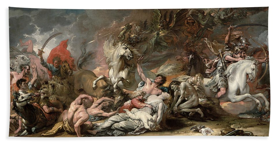 967x500 Death On The Pale Horse Beach Towel For Sale By Benjamin West - Death On A Pale Horse Painting