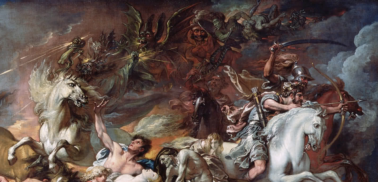 1599x774 Monster Brains - Death On A Pale Horse Painting