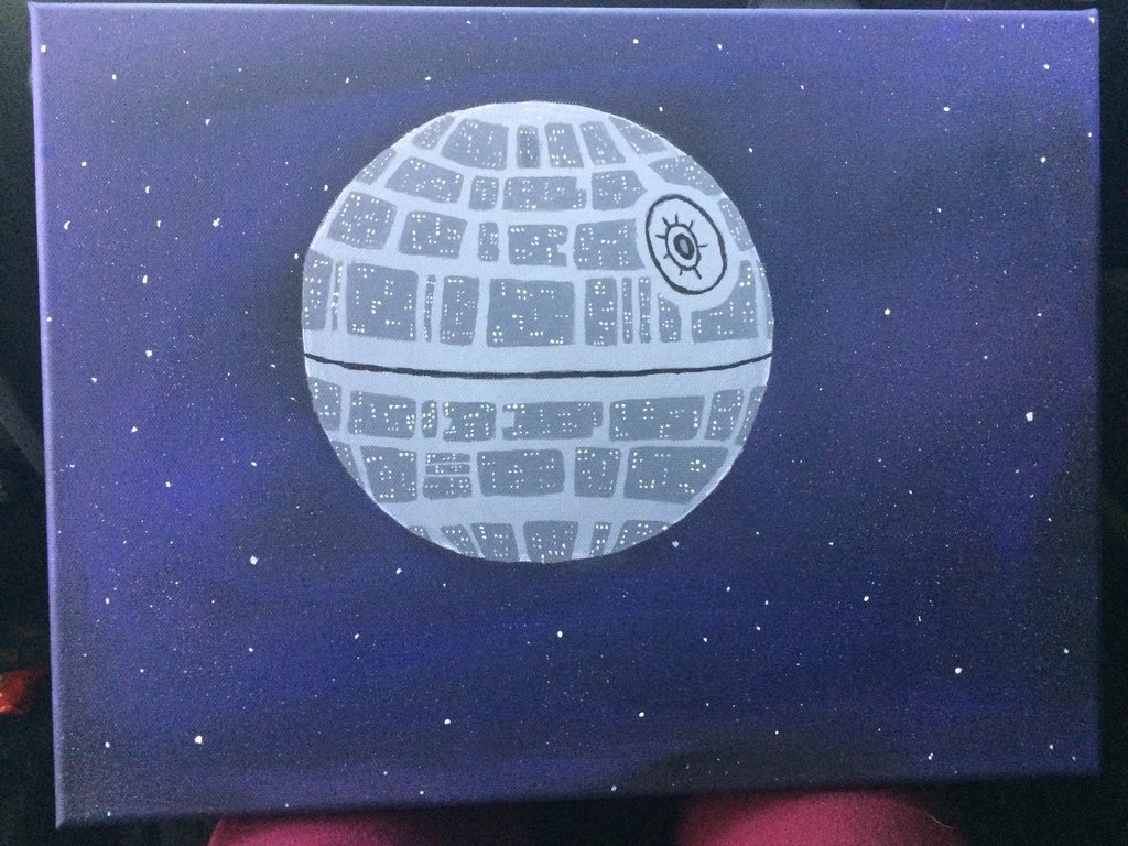 1024x768 Death Star Painting By Charlietaylor17 - Death Star Painting