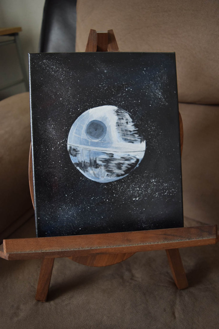 730x1095 Death Star Painting By Chibicyncat - Death Star Painting
