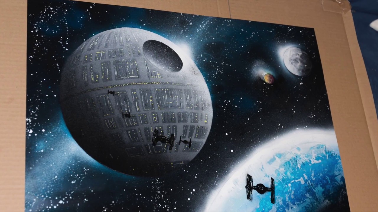 1280x720 Spray Painting Art Tuto Death Star - Death Star Painting