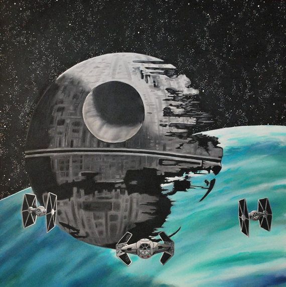570x572 Star Wars Paintingoil Paintingpaintings Death Star24x24 - Death Star Painting