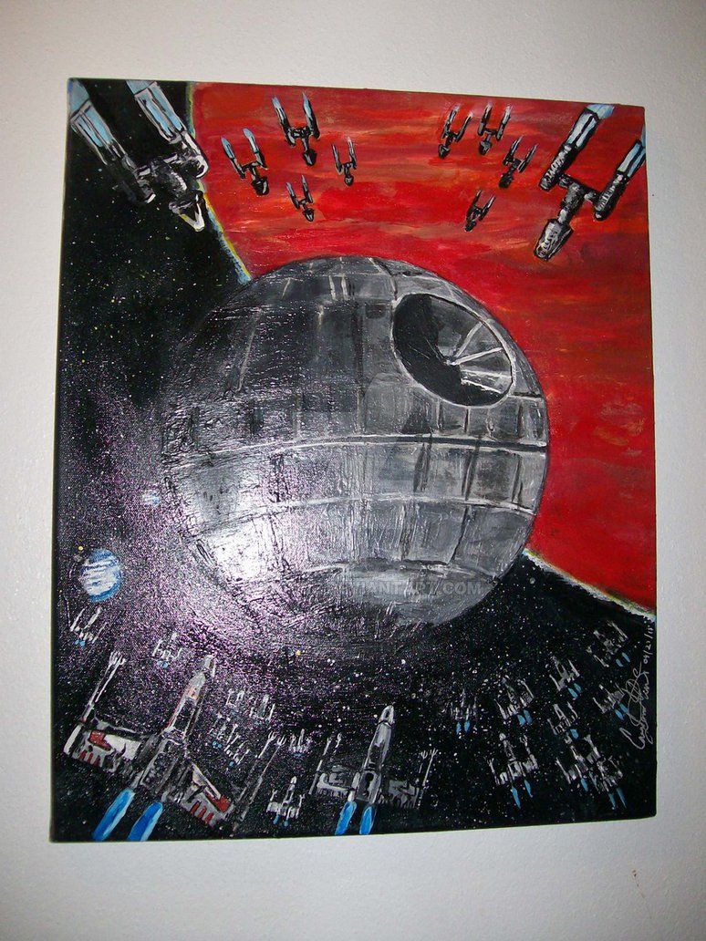 774x1032 Death Star Attack Painting By Cjrogue - Death Star Painting