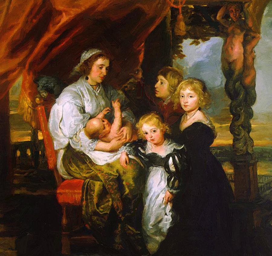 900x848 Deborah Kip Wife Of Sir Balthasar Gerbier And Her Children 1630 - Deborah Painting
