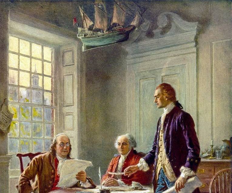 765x635 Writing The Declaration Of Independence Sutori - Declaration Of Independence Painting