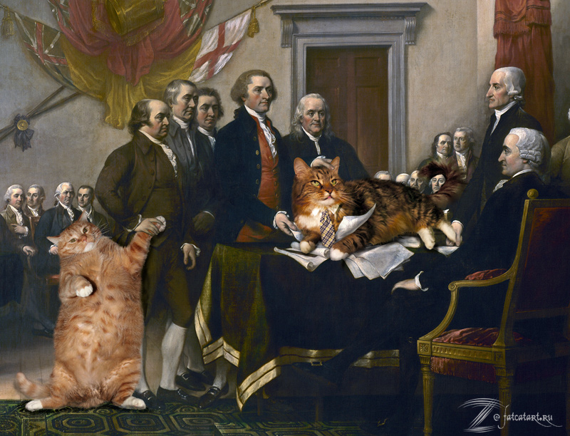800x612 Fatcatart Great Artists' Mews The Original Declaration - Declaration Of Independence Painting