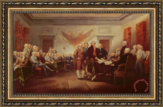 570x377 John Trumbull Signing The Declaration Of Independence Framed Print - Declaration Of Independence Painting John Trumbull