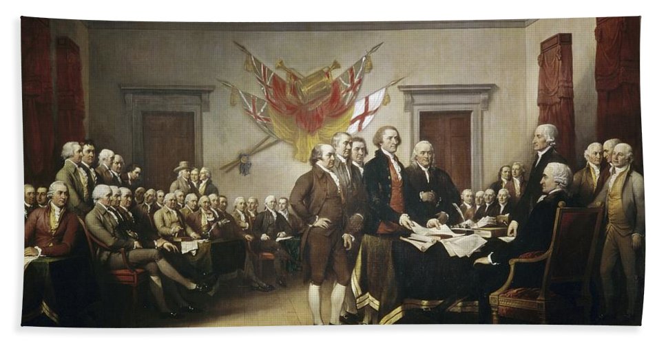 967x500 Signing The Declaration Of Independence Beach Sheet For Sale By - Declaration Of Independence Painting John Trumbull