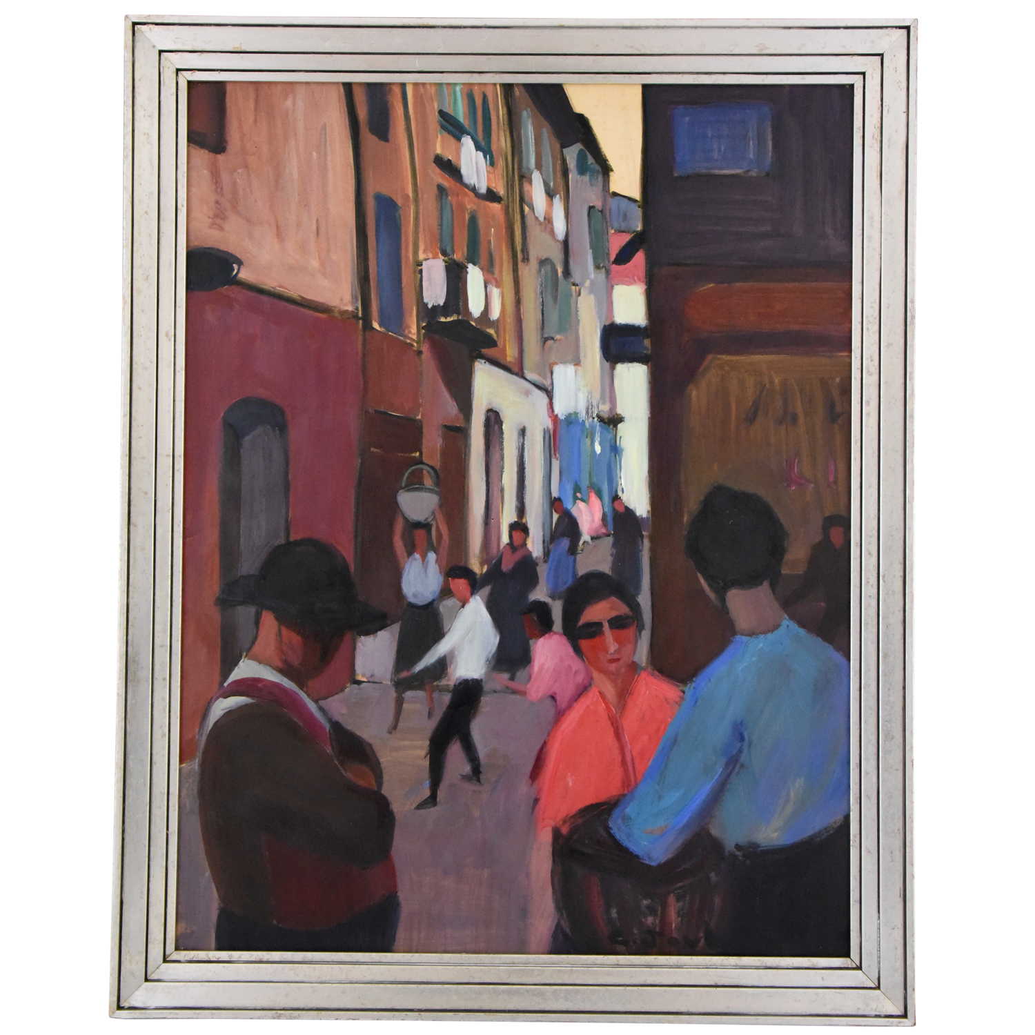 1500x1500 Art Deco Painting Street Scene In Honfleur, France - Deco Painting