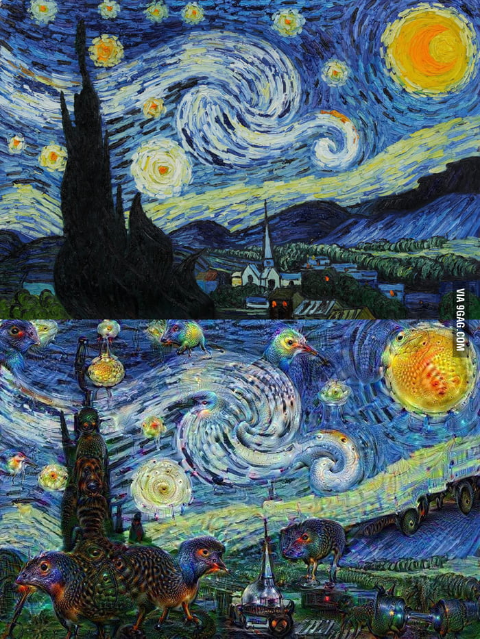 700x933 Ran Starry Night Through Google Deep Dream A Few Times. Turned Out - Deep Dream Painting