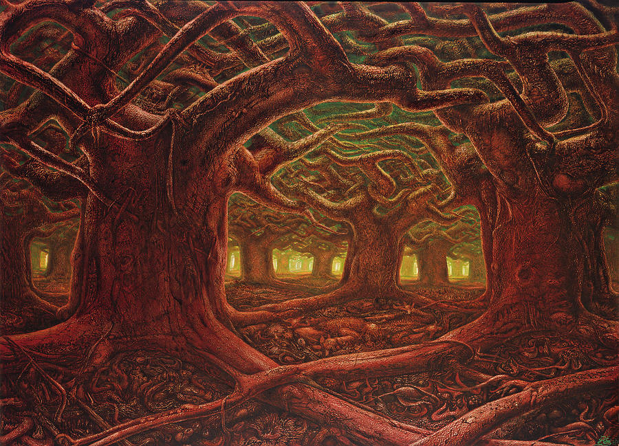 900x649 Deep Forest Painting By De Es Schwertberger - Deep Forest Painting