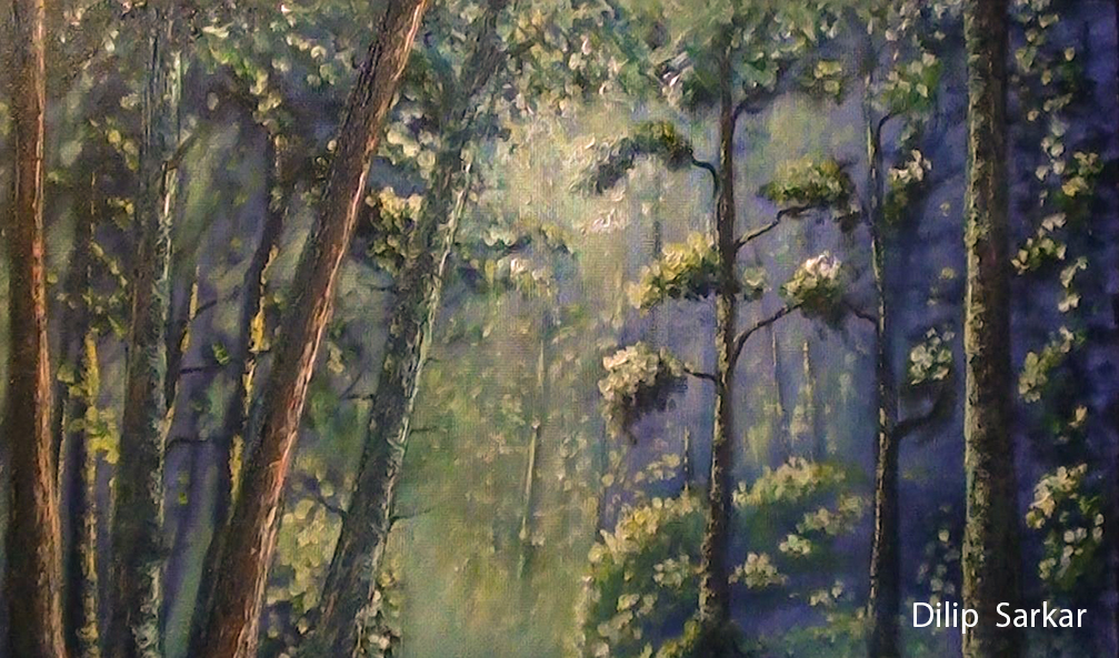 1007x593 How To Draw A Beautiful Deep Forest Oil Panting Free Tutorial - Deep Forest Painting