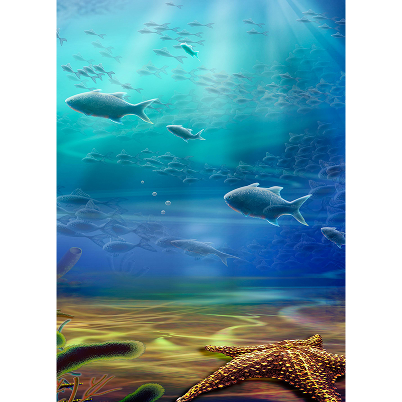 800x800 Modular Wall Painting Deep Sea World Modern Canvas Wall Art Fish - Deep Ocean Painting