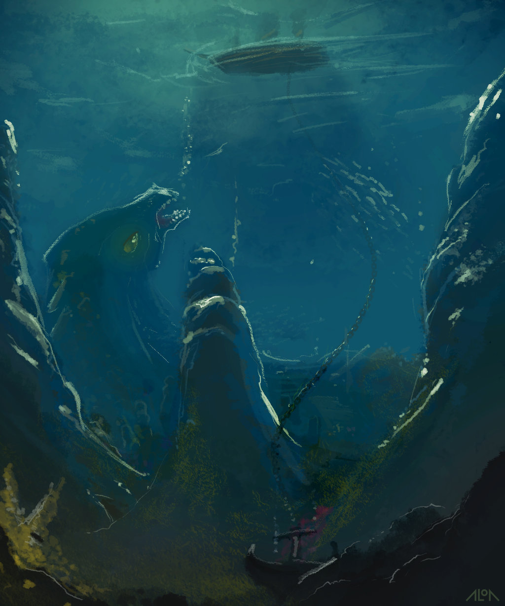 1024x1228 Speedpainting Deep Sea Creature By Boku Chan - Deep Ocean Painting