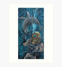 210x230 Deep Sea Diver Painting Amp Mixed Media Art Prints Redbubble - Deep Sea Diver Painting