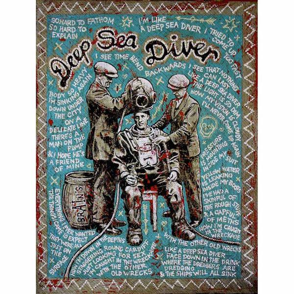 600x600 Deep Sea Diver By Jon Langford - Deep Sea Diver Painting