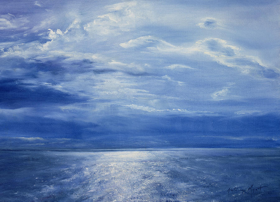 900x648 Deep Blue Sea Painting By Antonia Myatt - Deep Sea Painting