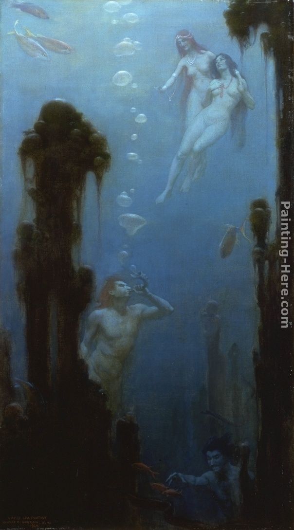 604x1089 Charles Courtney Curran A Deep Sea Fantasy Painting Anysize 50 - Deep Sea Painting