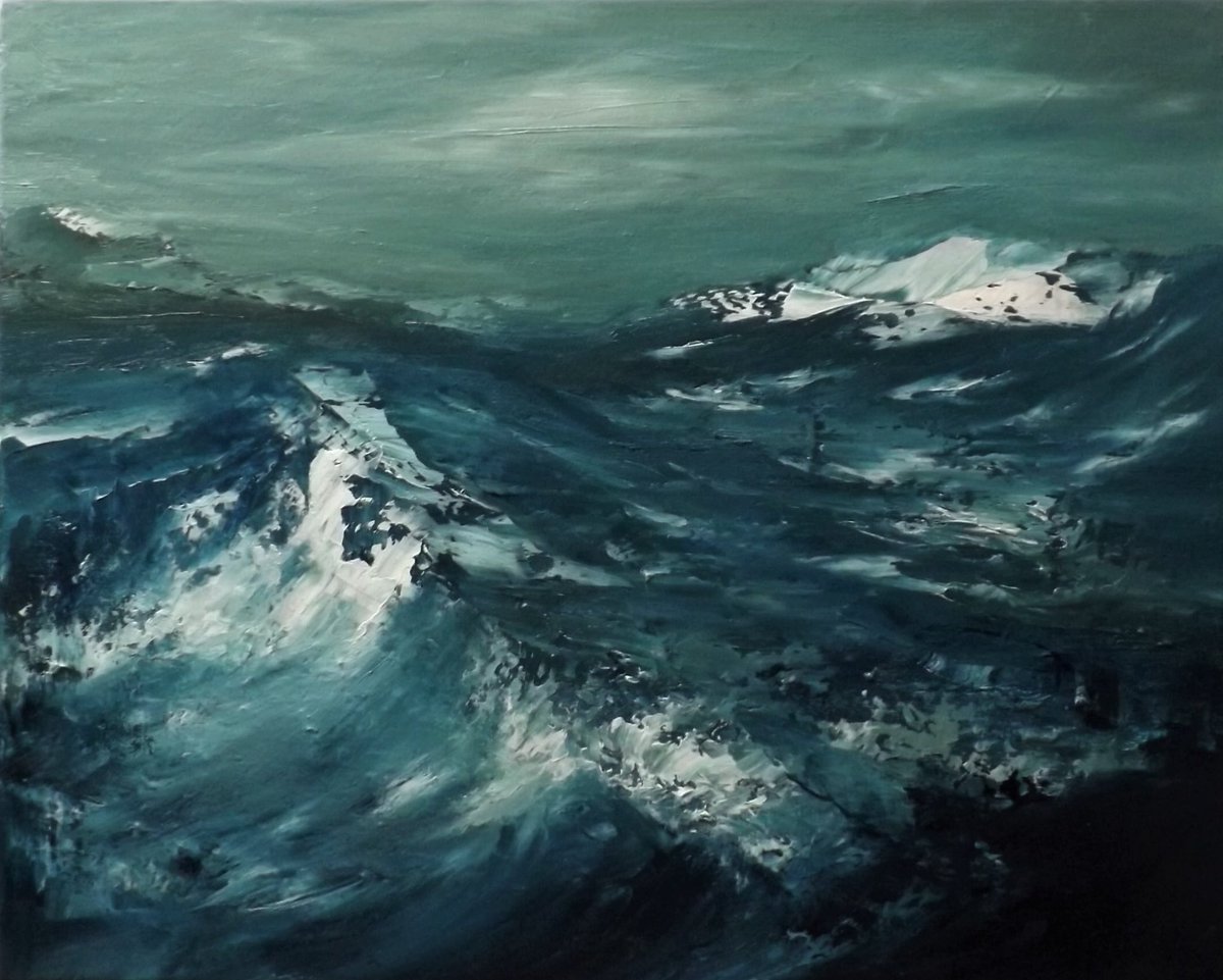 1200x961 Christine Brunnock On Twitter Dark Ocean - Deep Sea Painting