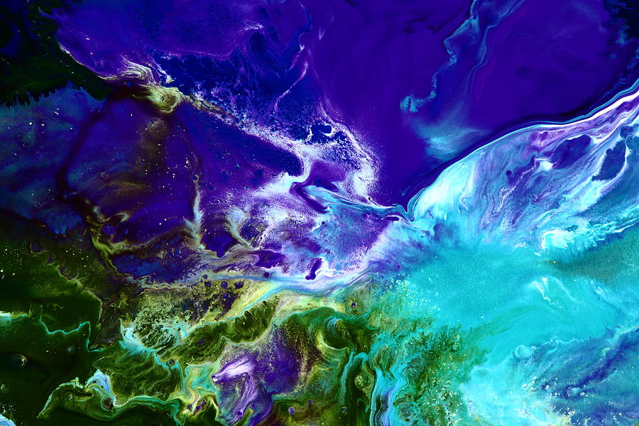 900x600 Deep Blue Sea Abstract Painting By Serg Wiaderny - Deep Sea Painting