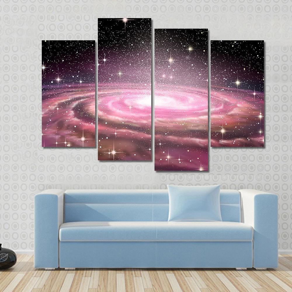 1000x1000 Spiral Galaxy In Deep Space Multi Panel Canvas Wall Art - Deep Space Painting