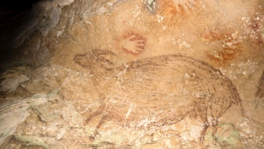 874x492 Sulawesi Ancient Rock Art - Deer Cave Painting