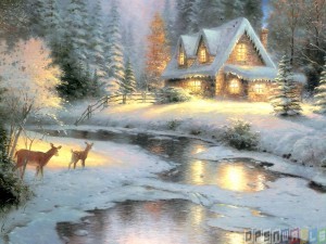 300x225 Deer Drinking Water Wallpapers - Deer Drinking Water Painting