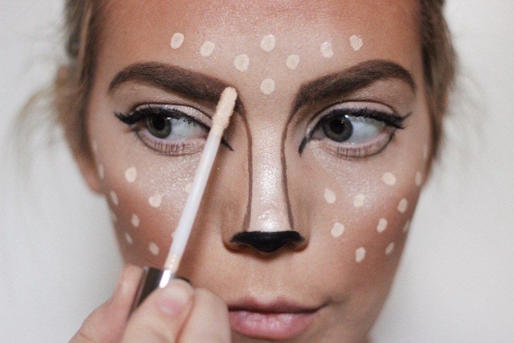 1000x667 Easy Halloween Deer Makeup - Deer Face Painting