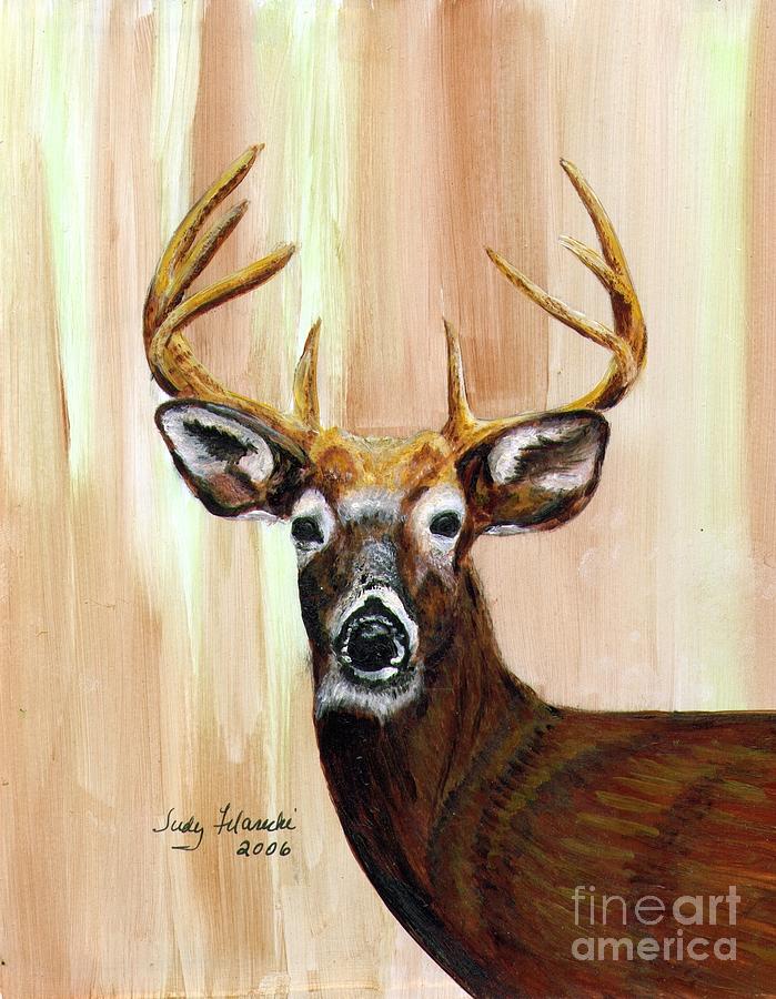 699x900 Deer Head Painting By Judy Filarecki - Deer Head Painting