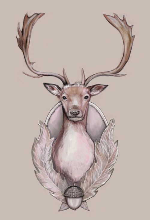 500x731 Illustrations Amp Paintings By Marjolein Caljouw Deer Head. - Deer Head Painting