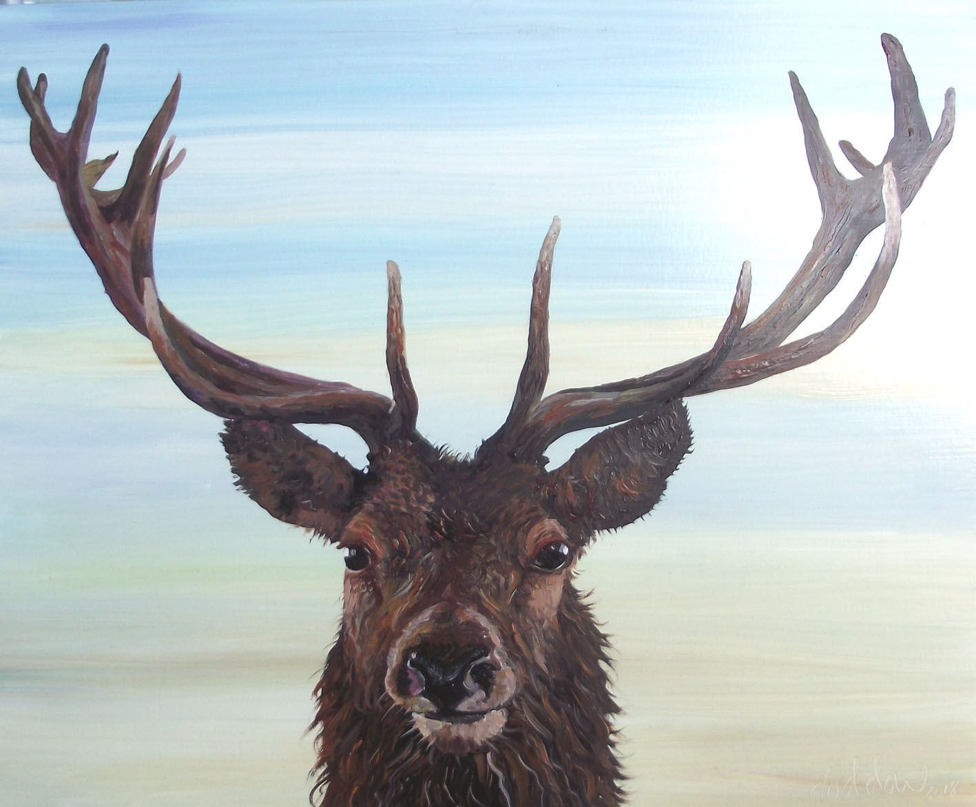 1417x1171 Stag Head Painting - Deer Head Painting