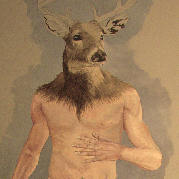 601x601 Patterntology Deer Head Painting - Deer Head Painting