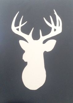 236x333 Deer Head Silhouette, Painted On Reclaimed Cedar. Wood Signs - Deer Head Silhouette Painting