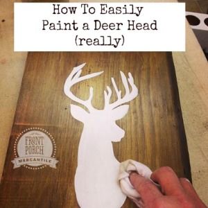 300x300 How To Easily Paint A Deer Head Art Deer Head - Deer Head Silhouette Painting